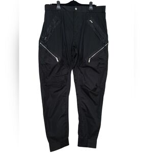 🇨🇦 NWOT DSQUARED2 🍁 Zippered Nylon Tuxedo Casual Pants - Black, US 40